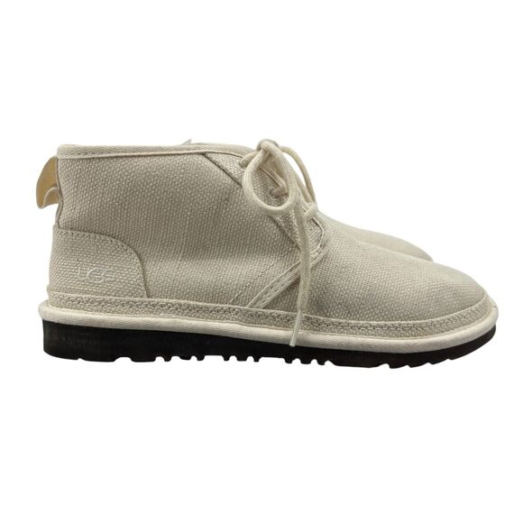 UGG Mens 7 Chukka Boot Neumel Natural Ivory Canvas Lyocell Plush Lining 1117613 - Picture 1 of 13